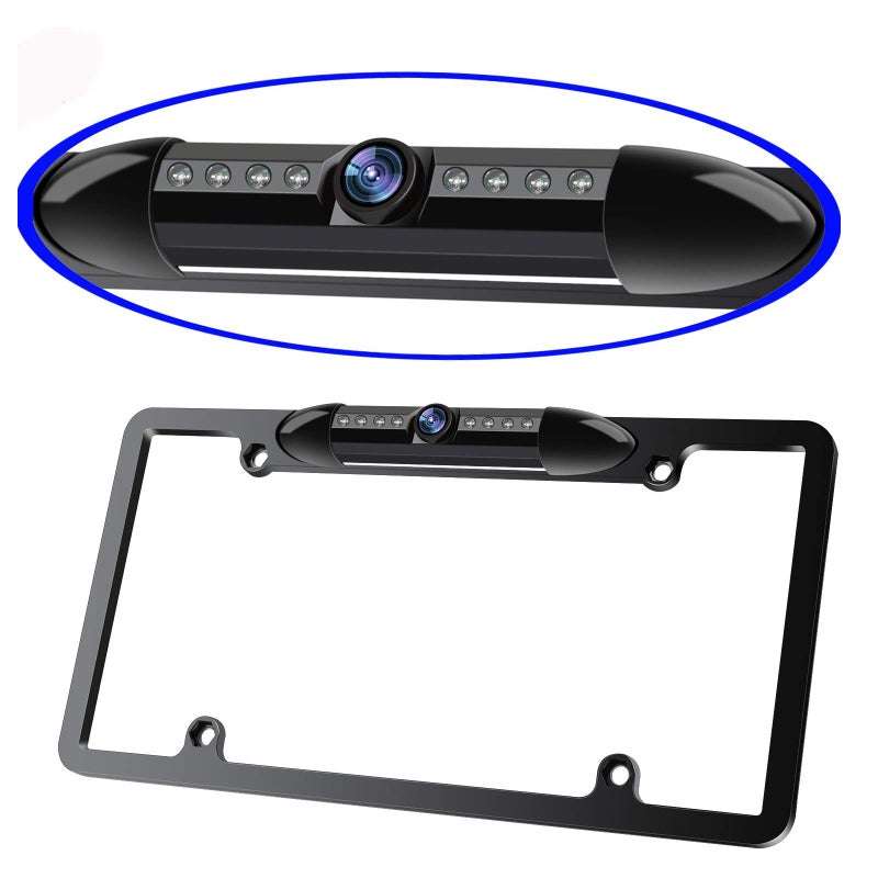 ATOKIT License Plate Frame Backup Camera Night Vision Car Rear View Camera with 8 Bright LEDs 170Â° Viewing Angle Waterproof Backup Camera Vehicle Universal Reversing Assist Security - Image 1